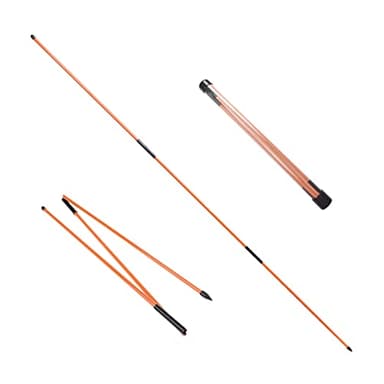 Eshan Golf Alignment Sticks 2 Pack Swing Training Aid Equipment Collapsible Trainer Practice Rods Posture Corrector in Handy Storage Tube Case for Men Women Golfer Swinging (Orange)