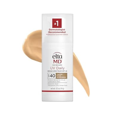 EltaMD UV Daily SPF 40 Tinted Face Sunscreen Moisturizer, Tinted Moisturizer for Face with SPF, Great for Dry, Combination, and Normal Skin, 0.5 oz