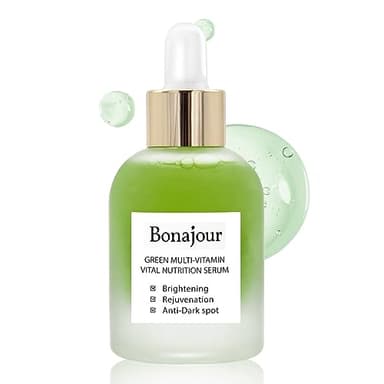[BONAJOUR] Vegan Natural Green Multi Vitamin Serum for Face - 72% Vitamin, Anti Aging & Brightenging, Remove Dark Spot 1.18 fl. oz