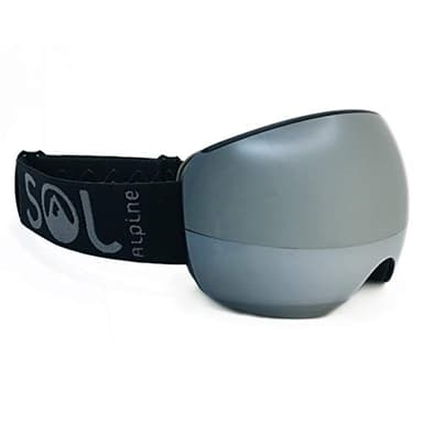 Sol Alpine Alpinist Ski & Snowboard Goggles w/TWO Fast Changing Magnetic Lenses (Chrome (VLT-30% for bright & sunny conditions) & Storm (VLT-75% for low light & night time conditions))
