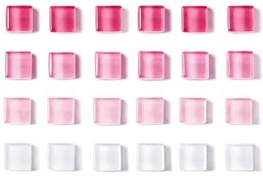 Zreal Refrigerator Magnets, 24 Pack Fridge Magnets, Glass Magnet with Cute Decorative Designs for Office, Kitchen, Locker (Pink White)