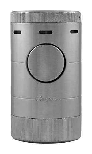 Xikar Volta Tabletop Quad Jet Flame Butane Torch Lighter for Cigars, Silver | High Capacity Tank, Adjustable Flame, Ergonomic Design with Push Button and EZ-Fuel Window