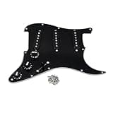 FLEOR Alnico 5 Prewired Pickguard 3 Single Coil Pickups Loaded Electric Guitar Pickguard-Black