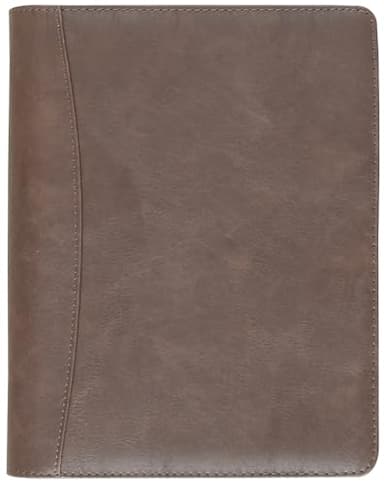 Fan&Ran Zipper Planner Organizer, Undated Starter Set Simulated Leather Cover, Desk size, Vintage Brown