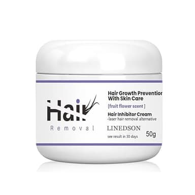 LINEDSON Facial Hair Inhibitor Cream, Hair Growth Inhibitor Permanent for Women Face, Apply Lavender Hair Stop Growth on Face, Bikini, Arm, Leg, After Hair Removal Depilatories Use 50g