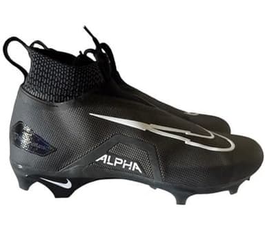 Nike Alpha Menace Elite 3 P Flyknit Mid Men's Football Cleats Black White Grey DM1792-004 Size 15 Medium US