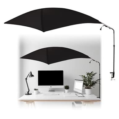 Cubicle Shade and Desk Canopy, Adjustable Large Office Light Shield to Block Overhead Light and AC Draft, Privacy Tent and Portable Leaf Cover with Quick-Setup Kite Frame