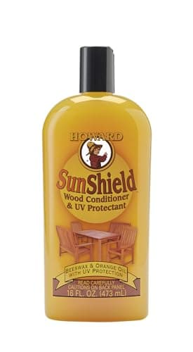 Howard Products SunShield Beeswax Furniture Polish - Outdoor Furniture Wax, Beeswax Wood Polish and Protection for Wood, 16 Fl Oz, Pack of 1, Yellow