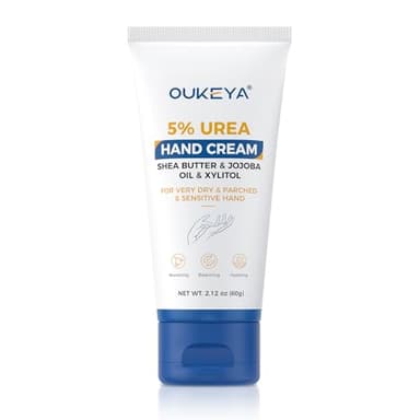 OUKEYA Urea Hand Cream - With 5% Urea Deep Nourishment for Hands, Fast-Absorbing Hydration for Soft Skin with Jojoba Seed Oil & Shea Butter - Perfect Travel Size for On-the-Go Care