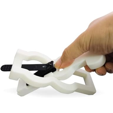 One-Handed Nail Clippers for Elderly or People with a Limb Difference or One-Sided Weakness, Such as Stroke Survivors to Cut Nails Independently (White)