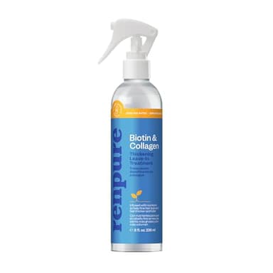 Renpure Biotin & Collagen Leave-In Conditioner Treatment, For a Fuller, Thicker Look That Shines, Biotin Hair Spray Leave In Conditioner For Fine, Thin or Limp Hair, Vitamin B7, Collagen - 8 Fl Oz