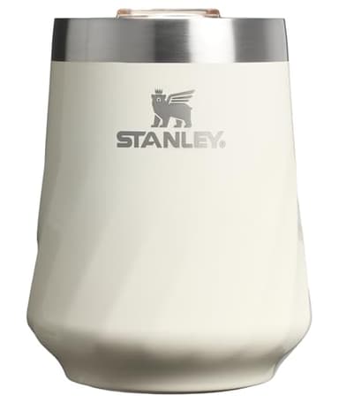 STANLEY The Reserve Textured Wine Tumbler | 11oz | Splash-Proof Lid | Cold Drinks & Cocktail Cup | Insulated Stainless Steel Wine Glass | Cream Gloss
