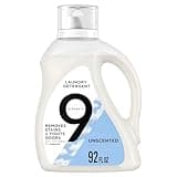 9 Elements Natural Liquid Laundry Detergent, Vinegar Powered, Unscented, 92 Fl Oz, 1 Count, Laundry Detergent Liquid, Washing Detergent