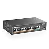 MokerLink 10 Port PoE Switch with 8 Port PoE+, 2 Fast Ethernet UpLink, 100Mbps, 120W 802.3af/at PoE, Fanless Plug & Play