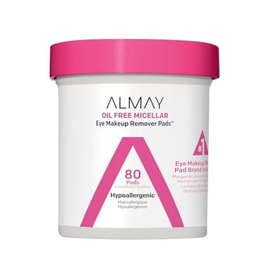 Almay Makeup Remover Pads, Micellar Gentle, Hypoallergenic, Fragrance-Free, Dermatologist & Ophthalmologist Tested (Packaging May Vary), 80 count