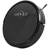 PayLessHere Robot Vacuum Cleaner Super Thin Quiet Vacuum Cleaner with 2000Pa Strong Suction Automatic Top-Up Charging Robotic Vacuum Cleaner, Cleans and Handle Different Floor Types for (Dark Black)