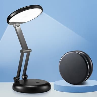 Desk Lamps for Home Office Rechargeable 3600mAh, Foldable+Portable Cordless Desk Light Small Table Lamp,Dimmable+9 Brightness Small Table Lamp Desk Light Table, LED Desk Lamps for Home Office