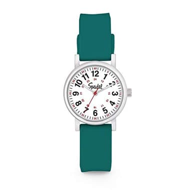 Speidel Scrub Petite Watch for Nurses, Medical Professionals, Mens and Womens Watch with Second Hand Nursing, Nurse Watches for Women Men, Waterproof 12 and 24 hr Time - Hunter Green