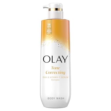 Olay Body Wash for Women, Tone Brightening Exfoliation, Vitamin C Serum Complex, Renew Moisture, Free of Parabens & Phthalates, Vitamin B3 Lameller Technology, For All Skin Types, 20 fl oz
