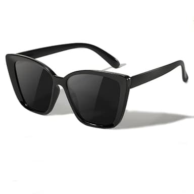 Azoxus Large Cat Eye Sunglasses Chic Wide Frame Retro Oversized Shades Women Sunglasses Black