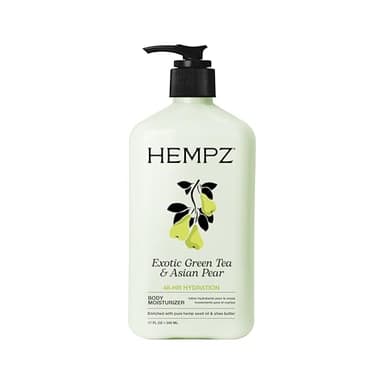 HEMPZ Body Lotion - Green Tea & Asian Pear Daily Moisturizing Cream, Shea Butter Body Moisturizer - Skin Care Products, Hemp Seed Oil - Large