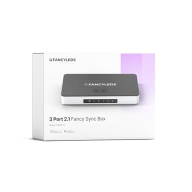 New RGBW 3 HDMI 2.1 Fancy Sync Box with 3 HDMI Ports, 4K 120Hz, HDR (for 70" to 95" TVs)