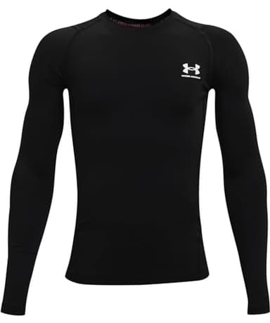 Under Armour Boys' HeatGear Armour Long-Sleeve T-Shirt , Black (001)/Pitch Gray , Large