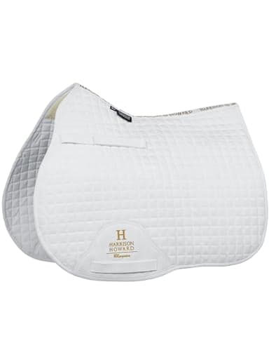 Harrison Howard All-Purpose Saddle Pad Suede Saddle Pad for Horses Use During Everyday Riding - White