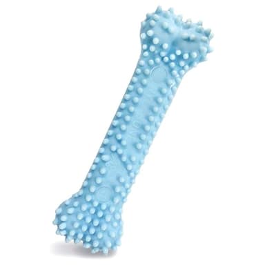 Nylabone Puppy Chew Blue Textured Teething Bone - Chewing Toys for Puppies - Puppy Supplies - Chicken Flavor, X-Small Dogs - Up to 15 Ibs, 1 Count