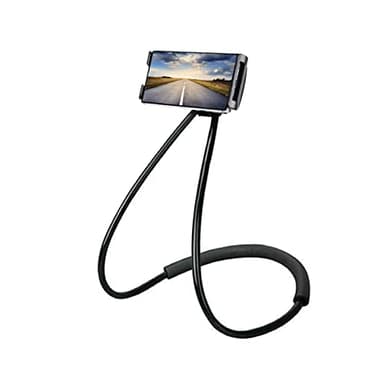 Chapter Seven Universal Smart Mobile Phone Stand,Hanging on Neck Cell Phone Mount Holder, Flexible Lazy Bracket DIY Free Rotating for Multiple Functions (Black)