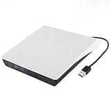 ULANSeN USB 3.0 External DVD Drive USB Portable Player for Laptop CD DVD +/-RW Disk Drive CD ROM Burner Writer CD/DVD Burner Reader Compatible with Desktop Windows Linux OS Apple MacBook (White)