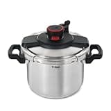 T-fal Clipso Stainless Steel Pressure Cooker 6.3 Quart, Induction, Secure locking System, One Hand System, Recipe Book Included, Cookware, Pots and Pans, Kitchen, Dishwasher Safe, Silver