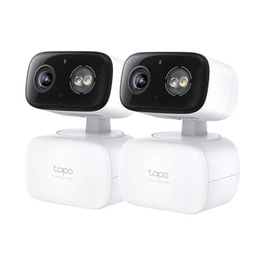 Tapo 2K Indoor/Outdoor Pan/Tilt Wired Security Camera - Baby Monitoring, Person & Baby Cry Detection, 360° Motion Tracking, Night Vision, No-Subscription Local Storage or Optional Cloud, C216 (2-Pack)