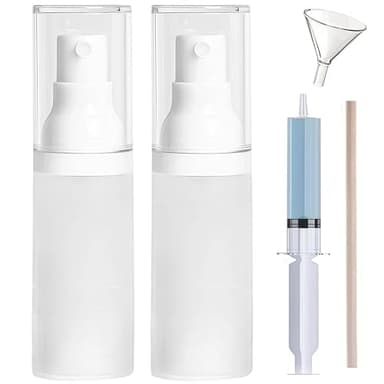 FaceBucks 1oz/30ml-Small Spray Bottle 360° Angle Work, Portable Refillable Leak Proof Travel Mini Spray Bottle.For Perfume Toner Hair spray Facial Moisturizing 【1oz/30ml-(Pack of 2) & Spary Bottle】
