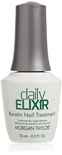 Morgan Taylor Daily Elixir Keratin Treatment - Instant Nail Repair with 20% Active Ingredients, Hydrolyzed Keratin Peptides, 7-Free Formula for Stronger, Healthier Nails, 0.5 oz.