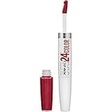 Maybelline Super Stay 24, 2-Step Liquid Lipstick Makeup, Long Lasting Highly Pigmented Color with Moisturizing Balm, All Day Cherry, Red, 1 Count
