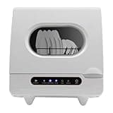 Countertop Dishwasher 1200W 5 Washing Programs Portable Dishwashers Automatic White Compact Dishwasher for Small Apartments