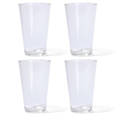 Silipint 4-Pack 16oz Silicone Pint Glass – Unbreakable, BPA-Free, Reusable Silicone Drinking Cup – Flexible, Microwave & Freezer Safe – Stemless Glass for Coffee, Smoothies (Crystal Clear)