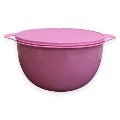 Tupperware Thatsa Mega Bowl Mixing Bowl 42 Cups 10L Pink with Matching Lid