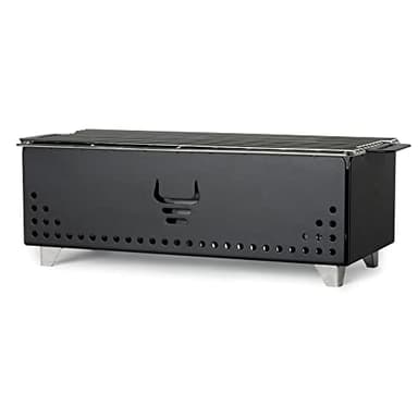 YAK Grills Hibachi Charcoal Grill,Easy to Use Charcoal Grill,Outdoor Tabletop Safe,Great for Travel, Camping, Patio, Balcony,Made from Stainless Steel,Operates Up to 750ºF,5 Yr Warranty (Matte Black)