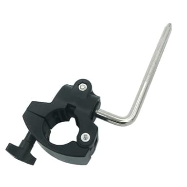 TUOREN Drum Rack Mounting Clamp with Electronic V-Drum Pad Mount Rod, 10mm Percussion Tom Drum Mount Arm with 36mm Drum Pipe Clamp, Drum Rack Tube Clip Holder Bracket for Electronic Drum Kit