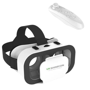 3D VR Glasses for Virtual Reality Headset Compatible with iPhone and Android Devices 4.7 to 6.5 inches Comes with Controller Ideal for Mobile Gaming and Movies immersive Experience