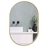 zenmag Gold Oval Mirror, 30"x22" Oval Bathroom Mirror, Large Mirror with Metal Frame, Gold Vanity Mirror, Wall Mounted Mirror for Bathroom, Entryway, Living Room, Vertical or Horizontal Hanging