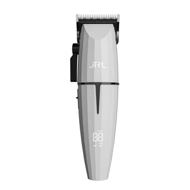 JRL Ghost 2020C Professional Cordless Hair Clipper for Barber Hair Cutting, Smart-Clip Technology Prevents Blade Drag, Reset IQ Charging Dock, For Fading, Dual-Speed 6000–7500 RPM Motor, White
