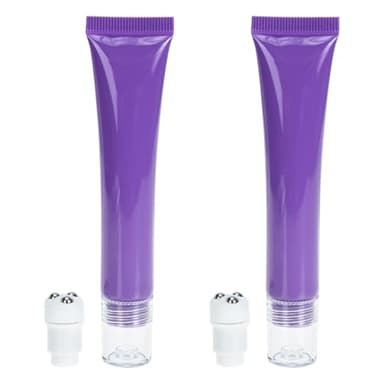 LALAFINA 2pcs Empty Eye Cream Squeeze Tubes 20g Essential Oil Roller Tubes Refillable Squeeze Lip Balm Containers for Diy Lip Gloss and Travel Toiletries
