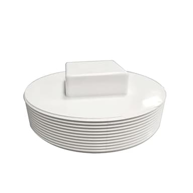 Fitvell 6" NPT Male Threaded PVC Cleanout Plug, PVC Pipe End Cap for Plumbing Water Line, Drainage Piping System