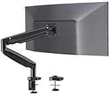 MOUNTUP Ultrawide Monitor Arm for Max 40 Inch Screen, Heavy Duty Monitor Desk Mount Support 6.6-30.9lbs, Gas Spring Computer Monitors Stand for Desk, VESA Mount with Clamp & Grommet Base