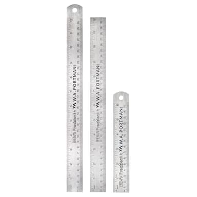 Breman Precision Metal Ruler Set – 3-Pack Stainless Steel Metric Ruler Set – 1pc 6 Inch & 2pc 12 Inch Metal Straight Edge for Measuring, Drawing, Engineering & DIY Projects