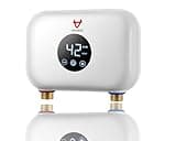 VINABUKS 5.5KW arXic Electric tankless mini Water Heater, 240V 30A instant water heater Undersink water heater Point-of-Use, On-Demand Hot Water Heater with Digital Display - White
