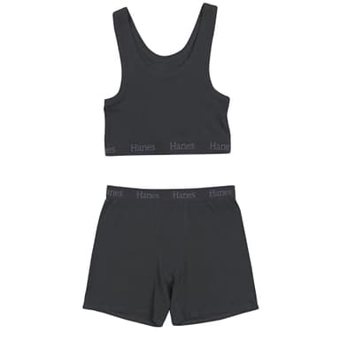Hanes Women's Originals Supersoft Crop Top & Boxer Shorts Set, Comfywear Loungewear Set